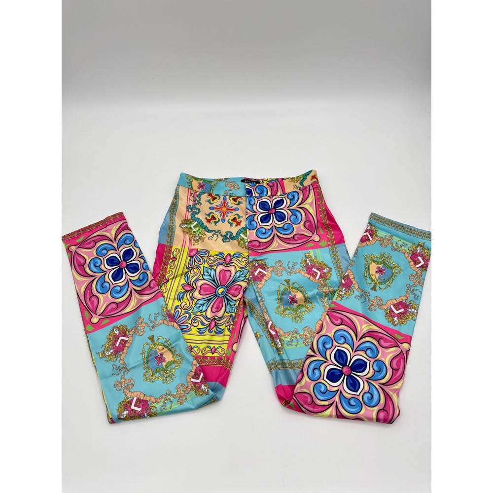Banjul Womens Multicolor Baroque Patchwork High Waist Pants Size M BCCTPS24066